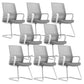 Modern Fixed Arms Conference Chair Mesh Seat and Back Chair for Office Grey 8 Piece Set Casters Not Included Clearhalo 'furn' 'furn_office_chair' 'Furniture' 'Office Chairs' 'Office Furniture' 'office_chair' 6600141