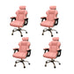 Modern Style Gaming Chair Faux Leather Fixed Arm Desk Chair for Home Pink 4 Piece Set Without Footrest Clearhalo 'furn' 'furn_office_chair' 'Furniture' 'Office Chairs' 'Office Furniture' 'office_chair' 6600288