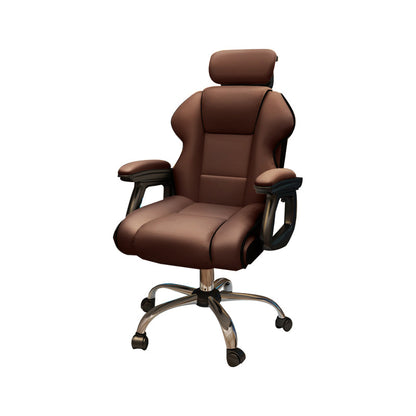 Modern Style Gaming Chair Faux Leather Fixed Arm Desk Chair for Home Coffee 1 Piece Without Footrest Clearhalo 'furn' 'furn_office_chair' 'Furniture' 'Office Chairs' 'Office Furniture' 'office_chair' 6600294