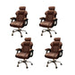 Modern Style Gaming Chair Faux Leather Fixed Arm Desk Chair for Home Coffee 4 Piece Set Without Footrest Clearhalo 'furn' 'furn_office_chair' 'Furniture' 'Office Chairs' 'Office Furniture' 'office_chair' 6600297
