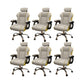 Modern Style Gaming Chair Faux Leather Fixed Arm Desk Chair for Home Light Gray 6 Piece Set Without Footrest Clearhalo 'furn' 'furn_office_chair' 'Furniture' 'Office Chairs' 'Office Furniture' 'office_chair' 6600306