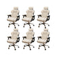 Modern Style Gaming Chair Faux Leather Fixed Arm Desk Chair for Home Off-White 6 Piece Set Without Footrest Clearhalo 'furn' 'furn_office_chair' 'Furniture' 'Office Chairs' 'Office Furniture' 'office_chair' 6600311