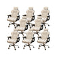 Modern Style Gaming Chair Faux Leather Fixed Arm Desk Chair for Home Off-White 8 Piece Set Without Footrest Clearhalo 'furn' 'furn_office_chair' 'Furniture' 'Office Chairs' 'Office Furniture' 'office_chair' 6600312