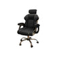 Modern Style Gaming Chair Faux Leather Fixed Arm Desk Chair for Home Black 1 Piece Without Footrest Clearhalo 'furn' 'furn_office_chair' 'Furniture' 'Office Chairs' 'Office Furniture' 'office_chair' 6600313