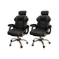 Modern Style Gaming Chair Faux Leather Fixed Arm Desk Chair for Home Black 2 Piece Set Without Footrest Clearhalo 'furn' 'furn_office_chair' 'Furniture' 'Office Chairs' 'Office Furniture' 'office_chair' 6600314