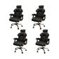 Modern Style Gaming Chair Faux Leather Fixed Arm Desk Chair for Home Black 4 Piece Set Without Footrest Clearhalo 'furn' 'furn_office_chair' 'Furniture' 'Office Chairs' 'Office Furniture' 'office_chair' 6600315
