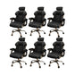 Modern Style Gaming Chair Faux Leather Fixed Arm Desk Chair for Home Black 6 Piece Set Without Footrest Clearhalo 'furn' 'furn_office_chair' 'Furniture' 'Office Chairs' 'Office Furniture' 'office_chair' 6600316