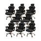 Modern Style Gaming Chair Faux Leather Fixed Arm Desk Chair for Home Black 8 Piece Set Without Footrest Clearhalo 'furn' 'furn_office_chair' 'Furniture' 'Office Chairs' 'Office Furniture' 'office_chair' 6600317