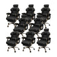 Modern Style Gaming Chair Faux Leather Fixed Arm Desk Chair for Home Black 8 Piece Set With Footrest Clearhalo 'furn' 'furn_office_chair' 'Furniture' 'Office Chairs' 'Office Furniture' 'office_chair' 6600322