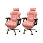 Modern Style Gaming Chair Faux Leather Fixed Arm Desk Chair for Home Pink 2 Piece Set With Footrest Clearhalo 'furn' 'furn_office_chair' 'Furniture' 'Office Chairs' 'Office Furniture' 'office_chair' 6600324