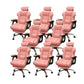 Modern Style Gaming Chair Faux Leather Fixed Arm Desk Chair for Home Pink 8 Piece Set With Footrest Clearhalo 'furn' 'furn_office_chair' 'Furniture' 'Office Chairs' 'Office Furniture' 'office_chair' 6600327