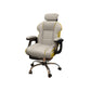 Modern Style Gaming Chair Faux Leather Fixed Arm Desk Chair for Home Light Gray 1 Piece With Footrest Clearhalo 'furn' 'furn_office_chair' 'Furniture' 'Office Chairs' 'Office Furniture' 'office_chair' 6600328