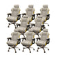 Modern Style Gaming Chair Faux Leather Fixed Arm Desk Chair for Home Light Gray 8 Piece Set With Footrest Clearhalo 'furn' 'furn_office_chair' 'Furniture' 'Office Chairs' 'Office Furniture' 'office_chair' 6600332