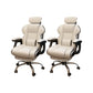 Modern Style Gaming Chair Faux Leather Fixed Arm Desk Chair for Home Off-White 2 Piece Set With Footrest Clearhalo 'furn' 'furn_office_chair' 'Furniture' 'Office Chairs' 'Office Furniture' 'office_chair' 6600333