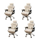Modern Style Gaming Chair Faux Leather Fixed Arm Desk Chair for Home Off-White 4 Piece Set With Footrest Clearhalo 'furn' 'furn_office_chair' 'Furniture' 'Office Chairs' 'Office Furniture' 'office_chair' 6600334
