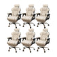 Modern Style Gaming Chair Faux Leather Fixed Arm Desk Chair for Home Off-White 6 Piece Set With Footrest Clearhalo 'furn' 'furn_office_chair' 'Furniture' 'Office Chairs' 'Office Furniture' 'office_chair' 6600335