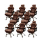 Modern Style Gaming Chair Faux Leather Fixed Arm Desk Chair for Home Coffee 8 Piece Set With Footrest Clearhalo 'furn' 'furn_office_chair' 'Furniture' 'Office Chairs' 'Office Furniture' 'office_chair' 6600341