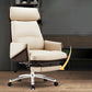 Modern No Arm Executive Chair Tilt Mechanism Managers Chair for Office Beige 1 Piece Clearhalo 'furn' 'furn_office_chair' 'Furniture' 'Office Chairs' 'Office Furniture' 'office_chair' 6600375
