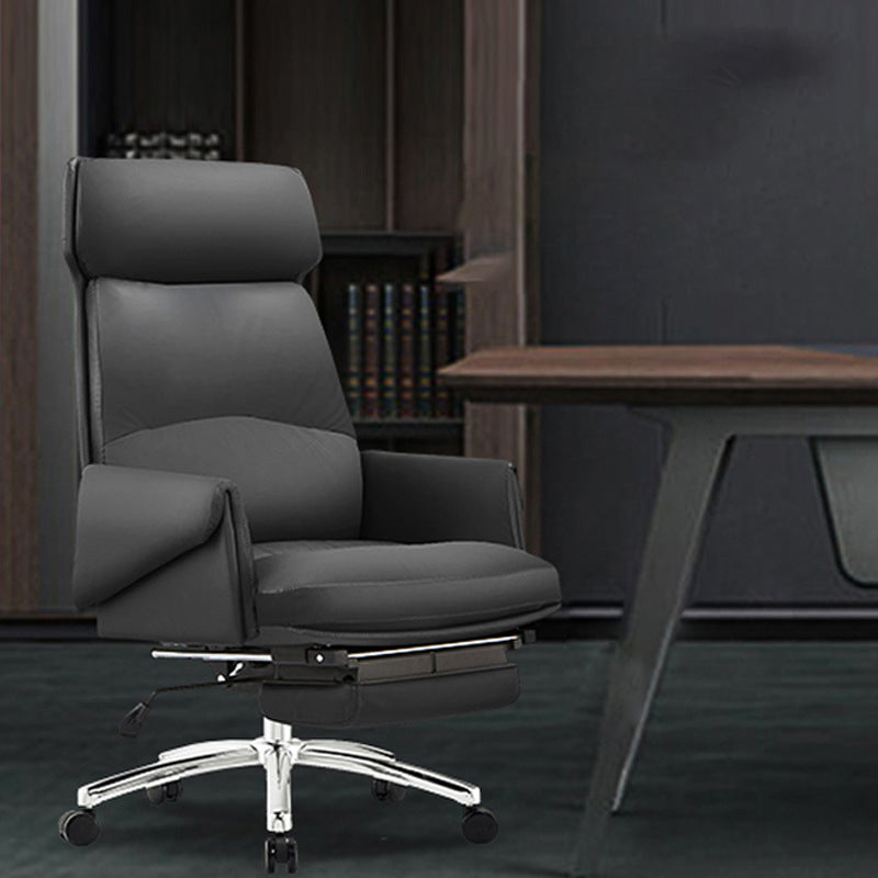 Modern No Arm Executive Chair Tilt Mechanism Managers Chair for Office Black 1 Piece Clearhalo 'furn' 'furn_office_chair' 'Furniture' 'Office Chairs' 'Office Furniture' 'office_chair' 6600377