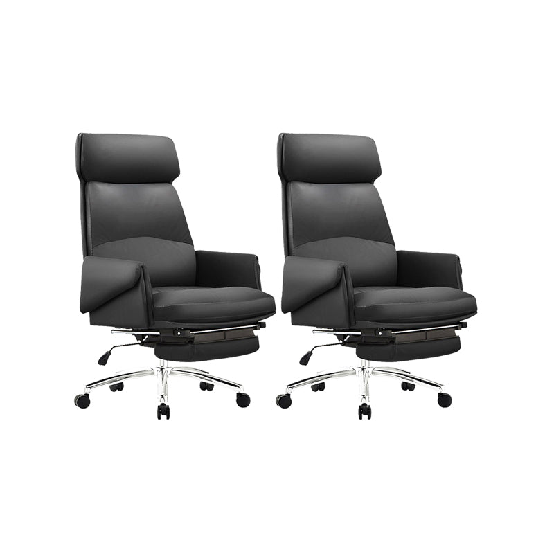 Modern No Arm Executive Chair Tilt Mechanism Managers Chair for Office Black 2 Piece Set Clearhalo 'furn' 'furn_office_chair' 'Furniture' 'Office Chairs' 'Office Furniture' 'office_chair' 6600385