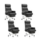 Modern No Arm Executive Chair Tilt Mechanism Managers Chair for Office Black 4 Piece Set Clearhalo 'furn' 'furn_office_chair' 'Furniture' 'Office Chairs' 'Office Furniture' 'office_chair' 6600387