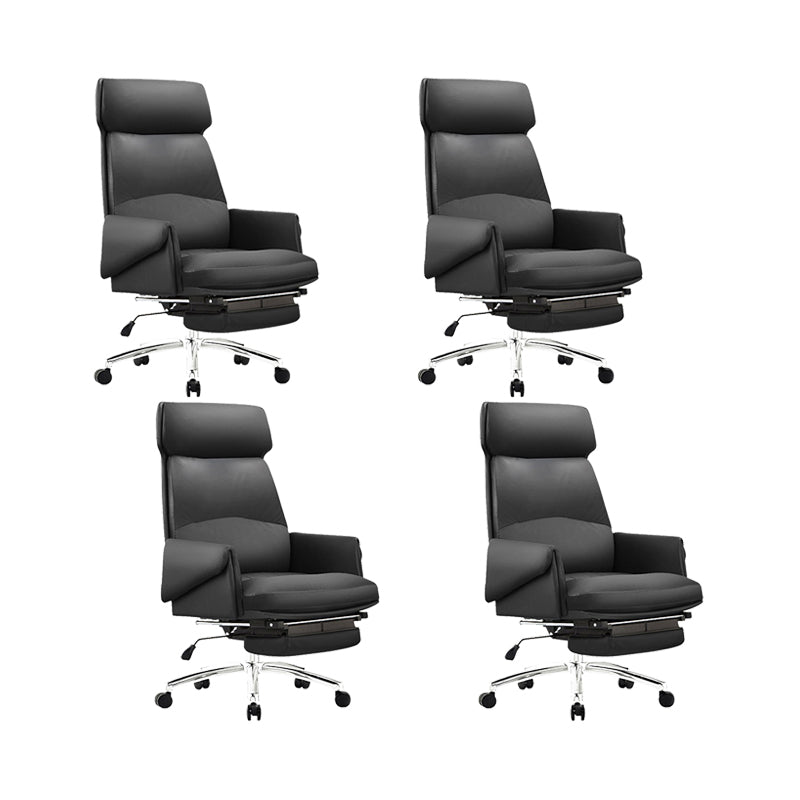 Modern No Arm Executive Chair Tilt Mechanism Managers Chair for Office Black 4 Piece Set Clearhalo 'furn' 'furn_office_chair' 'Furniture' 'Office Chairs' 'Office Furniture' 'office_chair' 6600387