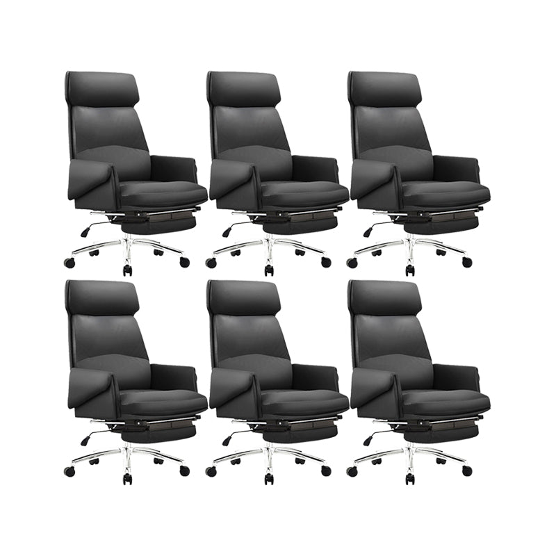 Modern No Arm Executive Chair Tilt Mechanism Managers Chair for Office Black 6 Piece Set Clearhalo 'furn' 'furn_office_chair' 'Furniture' 'Office Chairs' 'Office Furniture' 'office_chair' 6600389