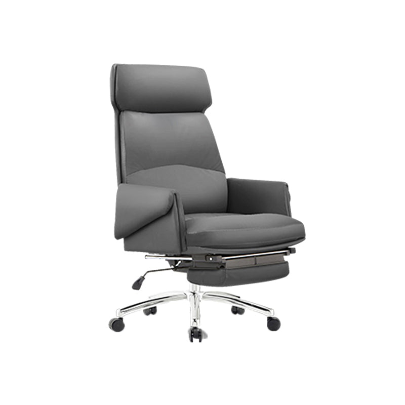 Modern No Arm Executive Chair Tilt Mechanism Managers Chair for Office Gray 1 Piece Clearhalo 'furn' 'furn_office_chair' 'Furniture' 'Office Chairs' 'Office Furniture' 'office_chair' 6600393