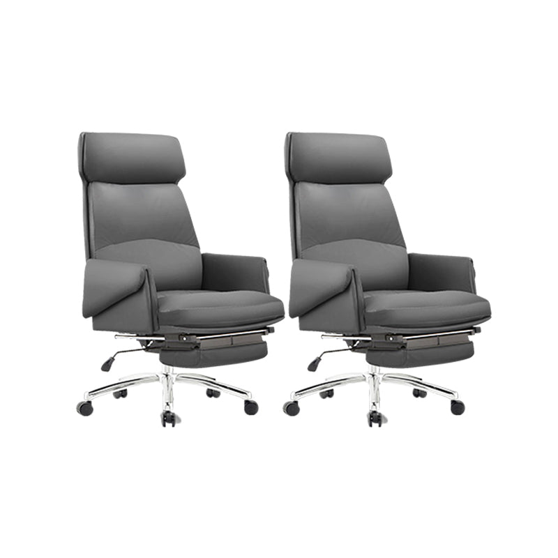 Modern No Arm Executive Chair Tilt Mechanism Managers Chair for Office Gray 2 Piece Set Clearhalo 'furn' 'furn_office_chair' 'Furniture' 'Office Chairs' 'Office Furniture' 'office_chair' 6600394