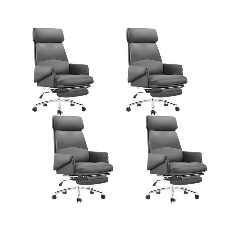 Modern No Arm Executive Chair Tilt Mechanism Managers Chair for Office Gray 4 Piece Set Clearhalo 'furn' 'furn_office_chair' 'Furniture' 'Office Chairs' 'Office Furniture' 'office_chair' 6600395