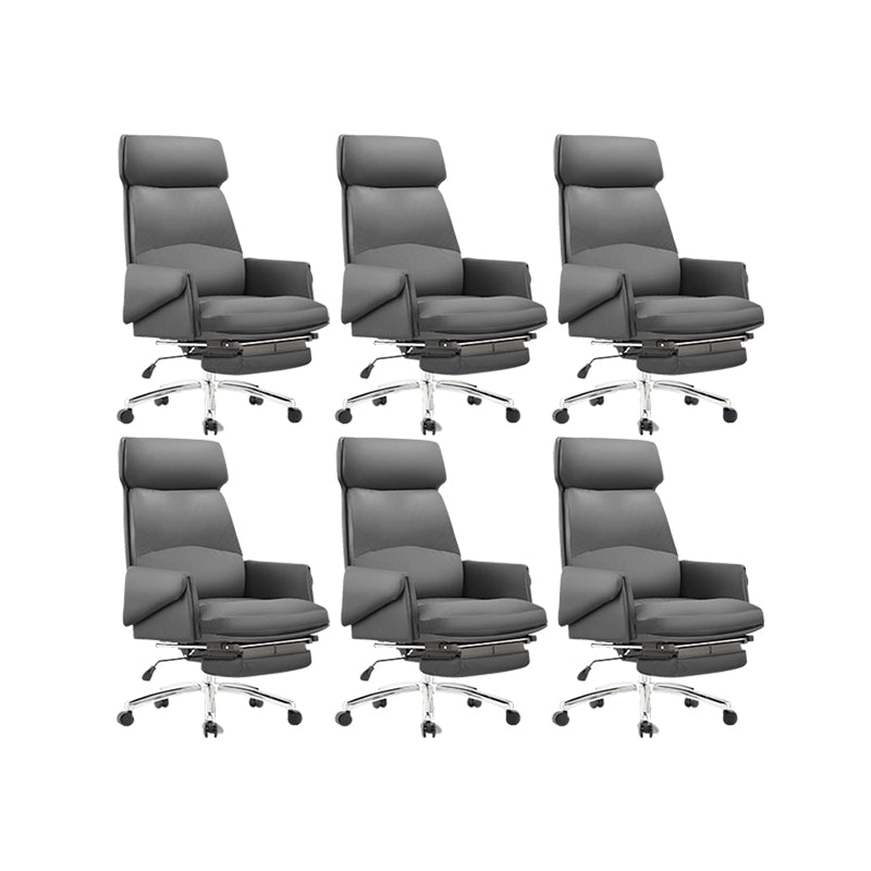 Modern No Arm Executive Chair Tilt Mechanism Managers Chair for Office Gray 6 Piece Set Clearhalo 'furn' 'furn_office_chair' 'Furniture' 'Office Chairs' 'Office Furniture' 'office_chair' 6600396