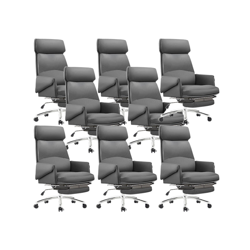 Modern No Arm Executive Chair Tilt Mechanism Managers Chair for Office Gray 8 Piece Set Clearhalo 'furn' 'furn_office_chair' 'Furniture' 'Office Chairs' 'Office Furniture' 'office_chair' 6600397