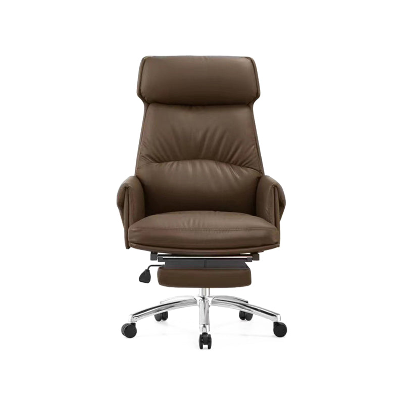 Modern No Arm Executive Chair Tilt Mechanism Managers Chair for Office Brown 1 Piece Clearhalo 'furn' 'furn_office_chair' 'Furniture' 'Office Chairs' 'Office Furniture' 'office_chair' 6600398