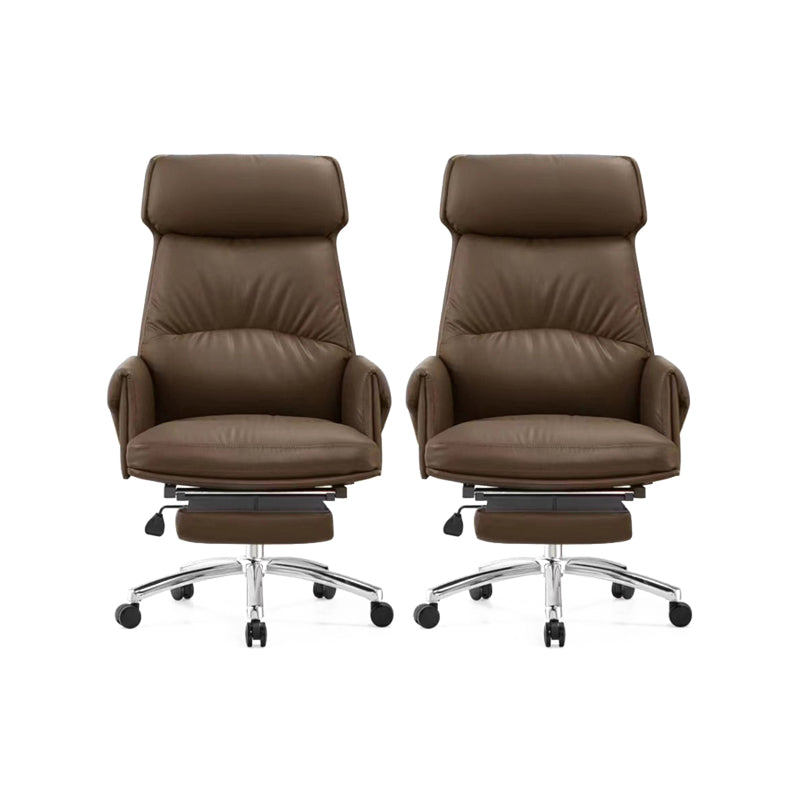 Modern No Arm Executive Chair Tilt Mechanism Managers Chair for Office Brown 2 Piece Set Clearhalo 'furn' 'furn_office_chair' 'Furniture' 'Office Chairs' 'Office Furniture' 'office_chair' 6600399