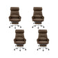 Modern No Arm Executive Chair Tilt Mechanism Managers Chair for Office Brown 4 Piece Set Clearhalo 'furn' 'furn_office_chair' 'Furniture' 'Office Chairs' 'Office Furniture' 'office_chair' 6600400