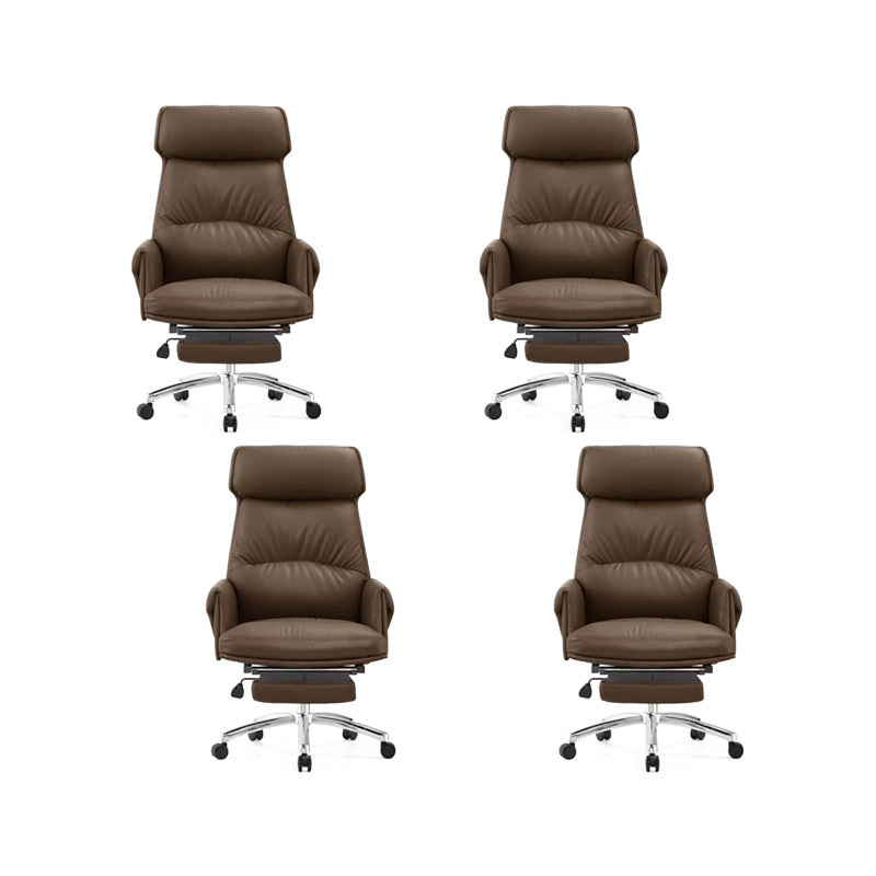 Modern No Arm Executive Chair Tilt Mechanism Managers Chair for Office Brown 4 Piece Set Clearhalo 'furn' 'furn_office_chair' 'Furniture' 'Office Chairs' 'Office Furniture' 'office_chair' 6600400