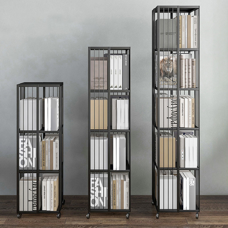 Standard Metal Bookcase Industrial Open Back Bookshelf with Shelves