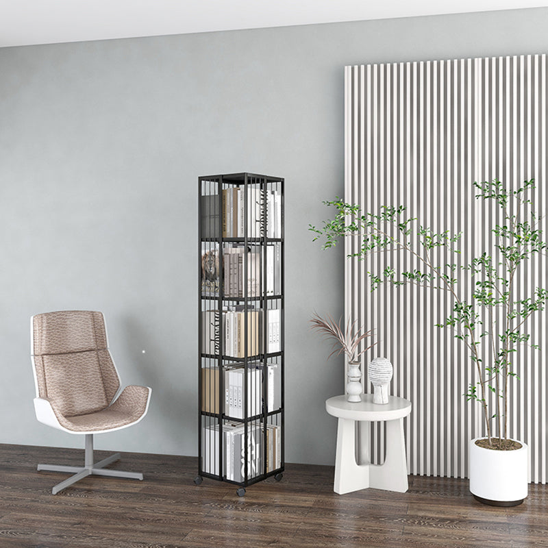 Standard Metal Bookcase Industrial Open Back Bookshelf with Shelves