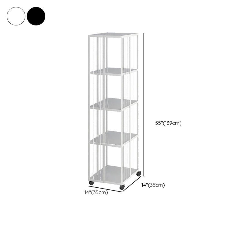 Standard Metal Bookcase Industrial Open Back Bookshelf with Shelves