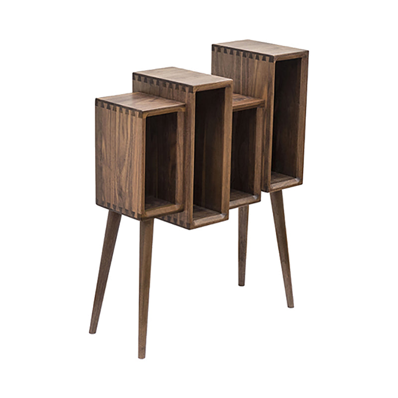 Modern Closed Back Standard Bookshelf Wooden Bookcase with Shelves 23.5"L x 9.8"W x 31.5"H Walnut Clearhalo 'Bookcases' 'furn' 'furn_bookcases' 'Furniture' 'Office Furniture' 6600455