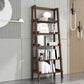 Open Back Walnut Bookcase Contemporary Ladder Bookshelf with Shelves Clearhalo 'Bookcases' 'furn' 'furn_bookcases' 'Furniture' 'Office Furniture' 6600468