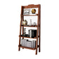 Open Back Walnut Bookcase Contemporary Ladder Bookshelf with Shelves 17.3"L x 14.2"W x 57.1"H Nut-Brown Clearhalo 'Bookcases' 'furn' 'furn_bookcases' 'Furniture' 'Office Furniture' 6600470