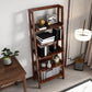 Open Back Walnut Bookcase Contemporary Ladder Bookshelf with Shelves Clearhalo 'Bookcases' 'furn' 'furn_bookcases' 'Furniture' 'Office Furniture' 6600471