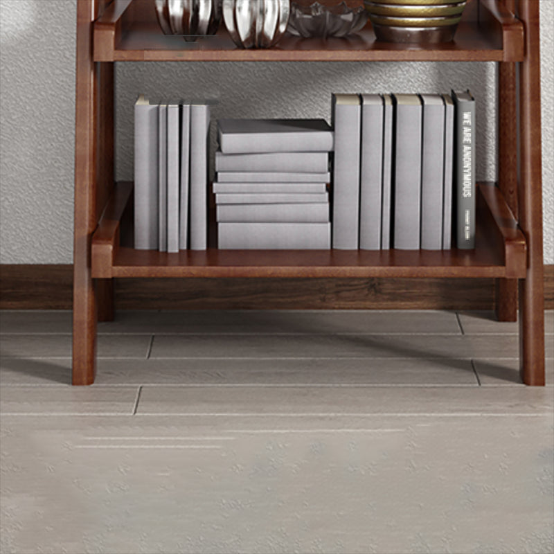 Open Back Walnut Bookcase Contemporary Ladder Bookshelf with Shelves Clearhalo 'Bookcases' 'furn' 'furn_bookcases' 'Furniture' 'Office Furniture' 6600479