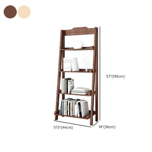 Open Back Walnut Bookcase Contemporary Ladder Bookshelf with Shelves Clearhalo 'Bookcases' 'furn' 'furn_bookcases' 'Furniture' 'Office Furniture' 6600480