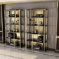 Gold Closed Back Bookshelf Glam Standard Engineered Wood Bookcase