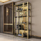 Gold Closed Back Bookshelf Glam Standard Engineered Wood Bookcase