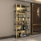 Gold Closed Back Bookshelf Glam Standard Engineered Wood Bookcase
