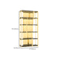 Gold Closed Back Bookshelf Glam Standard Engineered Wood Bookcase