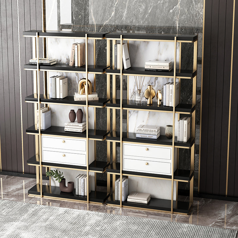 Engineered Wood Glam Bookcase Standard Closed Back Bookshelf